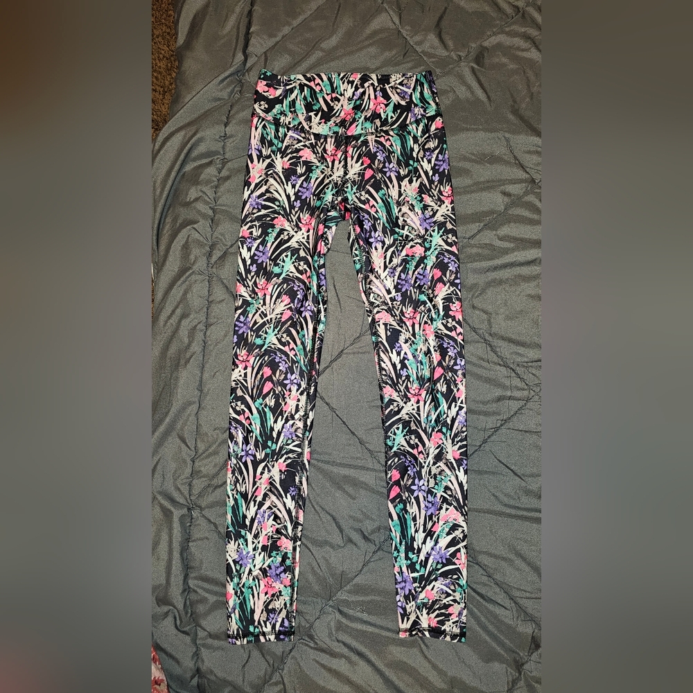 Fabletics Womens Salar Leggings Xxs Floral Cropped New